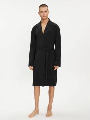 Calvin Klein Underwear Szlafrok 000NM2572E Czarny. Czarne szlafroki Calvin Klein Underwear, m, bez wzorów, z bawełny, bez ramiączek, bez kaptura. Za 299.99 zł.