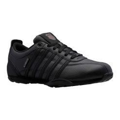 Buty sportowe męskie K-Swiss Arvee 1.5 klasyczne sneakersy ze skórzaną cholewką. Czarne sztyblety K-SWISS, bez wzorów, z materiału, bez obcasa, bez zapięcia. Za 300.90 zł.