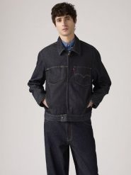 Levi's Kurtka dżinsowa "Twist Trucker" w kolorze granatowym rozmiar: M. Niebieskie kurtki Levi's®, m, bez wzorów, z bawełny, bez kaptura. Za 253.54 zł.