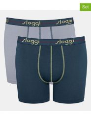 Sloggi Bokserki (2 pary) w kolorze szarym i morskim rozmiar: S. Szare bokserki Sloggi, s, bez wzorów. Za 41.95 zł.
