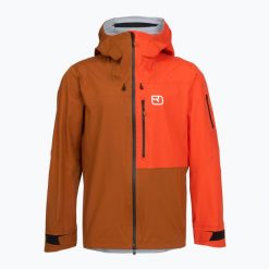 Kurtka skiturowa męska ORTOVOX 3L Ortler. Brązowe kurtki ORTOVOX, na zimę, l, bez wzorów, z materiału, bez kaptura. Za 2,169.00 zł.