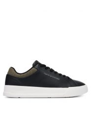 Tommy Hilfiger Sneakersy Th Court Core Lth Mix Collar FM0FM05970 Czarny. Czarne buty sportowe casual Tommy Hilfiger, bez wzorów, ze skóry, bez zapięcia. Za 449.99 zł.