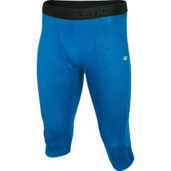 Getry treningowe męskie BIMF301 - niebieski melanż. Legginsy długie sportowe 4F. W wyprzedaży za 29.99 zł.