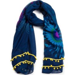Szal DESIGUAL - 19SAWF95 5000. Niebieskie szaliki Desigual, bez wzorów, z materiału. W wyprzedaży za 109.00 zł.