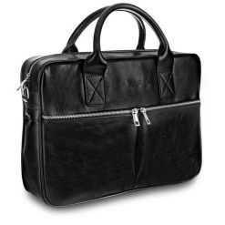 Torba męska skórzana Tizano TM11 czarna. Czarne torby na ramię TIZANO, bez wzorów, z jeansu, na ramię, bez dodatków. Za 455.99 zł.