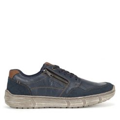Półbuty Rieker. Niebieskie buty sportowe casual Rieker, bez wzorów, bez obcasa, bez zapięcia. Za 289.99 zł.