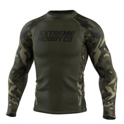 Koszulka sportowa męska Rashguard do MMA EXTREME HOBBY JUNGLE PANTHER. Zielone bielizna termoaktywna EXTREME HOBBY, m, bez wzorów, z bawełny, bez ramiączek, na fitness i siłownię. Za 209.00 zł.