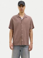 Jack & Jones Koszula Luke 12255781 Brązowy Relaxed Fit. Brązowe koszule Jack & Jones, m, bez wzorów, z bawełny, bez kołnierzyka, bez ramiączek. Za 129.99 zł.