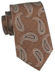 Elegancki Krawat Chattier - Brązowy z Wzorem Paisley. Brązowe krawaty i muchy Chattier, bez wzorów, z tkaniny. Za 55.00 zł.