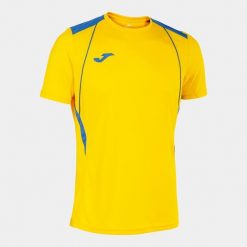 Jersey Joma Championship VII. Niebieskie t-shirty sportowe Joma, bez wzorów, z jersey, bez ramiączek, do piłki nożnej. Za 143.00 zł.