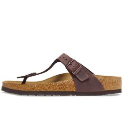 Sandały Birkenstock Gizeh Skóra Olejowana Dorosłych. Brązowe sandały Birkenstock, z materiału, z otwartym noskiem, bez zapięcia. Za 544.55 zł.