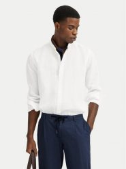 Bugatti Koszula 9550-78900C Biały Casual Fit. Białe koszule Bugatti, m, bez wzorów, ze lnu, bez kołnierzyka, bez ramiączek. Za 379.99 zł.