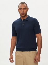 Jack&Jones Polo Emil 12248819 Granatowy Regular Fit. Niebieskie koszulki polo sportowe Jack&Jones, m, bez wzorów, z bawełny, bez kołnierzyka, bez ramiączek. Za 49.99 zł.