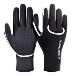 Rękawiczki rowerowe Rockbros pełne, wodoodporne. Czarne rękawiczki ROCKBROS, bez wzorów. Za 199.99 zł.
