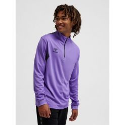 Bluza dresowa 1/2 zip Hummel Authentic. Fioletowe bluzy Hummel, bez wzorów, z dresówki, bez kaptura. Za 236.50 zł.
