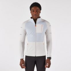 Bluza do biegania męska Kiprun Run 900 Warm ocieplana. Szare bluzy KIPRUN, na zimę, m, bez wzorów, z meshu, bez kaptura. Za 179.99 zł.