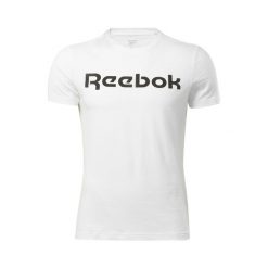 KOSZULKA T-shirt męska REEBOK bawełna. Białe buty treningowe Reebok, bez wzorów, z bawełny, na fitness i siłownię. Za 99.00 zł.