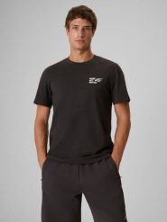 4F T-shirt regular z nadrukiem męski - szary XL. Szare t-shirty 4F, m, bez wzorów, z bawełny, bez kołnierzyka, bez ramiączek. Za 69.99 zł.