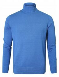 Bawełniany Męski Golf - Pako Jeans - Niebieski. Niebieskie golfy Pako Jeans, l, bez wzorów, z bawełny, bez ramiączek. Za 195.00 zł.