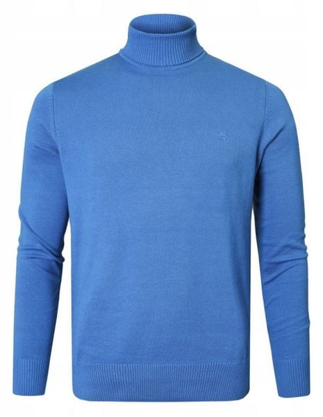 Bawełniany Męski Golf - Pako Jeans - Niebieski. Niebieskie golfy Pako Jeans, l, bez wzorów, z bawełny, bez ramiączek. Za 195.00 zł.