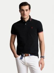 Polo Ralph Lauren Polo Ssl 710842621001 Czarny Slim Fit. Czarne koszulki polo Polo Ralph Lauren, l, bez wzorów, z bawełny, bez kołnierzyka, bez ramiączek. Za 599.99 zł.