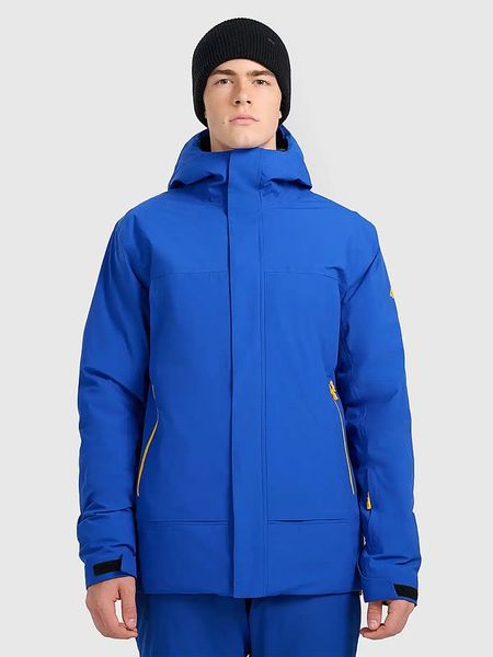 4F Kurtka narciarska w kolorze niebieskim rozmiar: L. Niebieskie kurtki narciarskie i snowboardowe 4F, l, bez wzorów, bez kaptura. Za 258.52 zł.