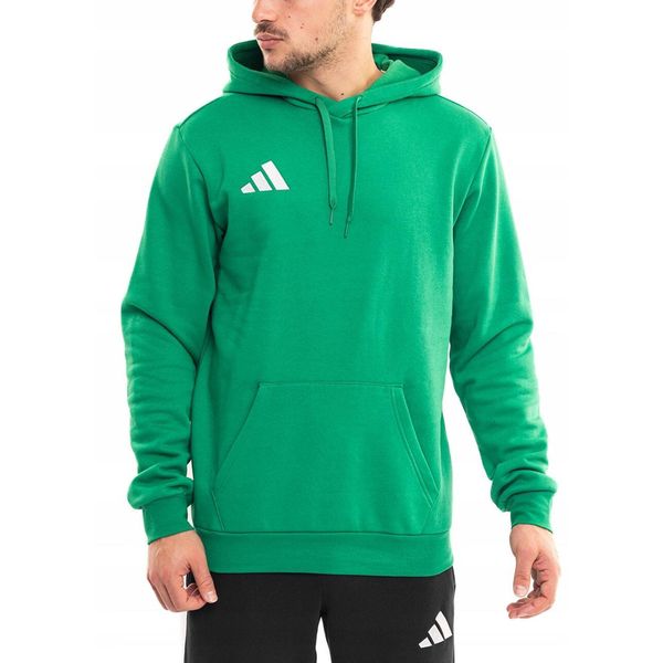 Bluza Męska adidas Entrada 26 z Kapturem Bawełniana Sportowa Hoody roz. S. Zielone bluzy z kapturem Adidas, m, bez wzorów, z bawełny, z kapturem. Za 134.99 zł.