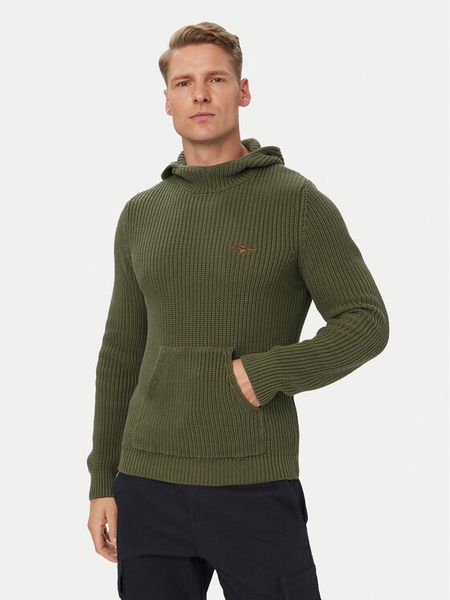 Aeronautica Militare Sweter 262MA1665UL00409 Khaki Regular Fit. Brązowe swetry rozpinane Aeronautica Militare, m, bez wzorów, z bawełny, bez kołnierzyka, bez ramiączek. Za 749.99 zł.