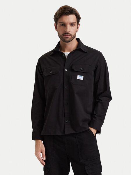 HUGO Koszula Ekynone 50570729 Czarny Oversize. Czarne koszule Hugo, m, bez wzorów, z bawełny, bez kołnierzyka, bez ramiączek. Za 399.99 zł.