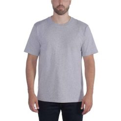 Koszulka sportowa męska T-shirt Carhartt Workwear Solid Non-pocket. Szare t-shirty sportowe Carhartt, bez wzorów, bez ramiączek. Za 77.00 zł.