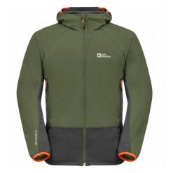 Kurtka Puchowa Męska 2 Warstwy Eagle Peak. Zielone kurtki Jack Wolfskin, m, bez wzorów, z puchu, bez kaptura. Za 608.99 zł.