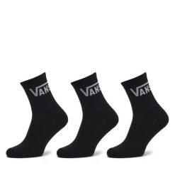 Zestaw 3 par wysokich skarpet męskich Vans. Czarne skarpety Vans, bez wzorów. Za 59.99 zł.