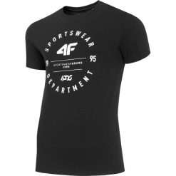 T-shirt męski TSM249 - głęboka czerń. Czarne t-shirty 4F, m, bez wzorów, z bawełny, bez kołnierzyka, bez ramiączek. W wyprzedaży za 39.99 zł.