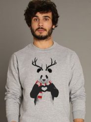 WOOOP Bluza "XMAS Panda" w kolorze szarym rozmiar: L. Szare bluzy Wooop, l, bez wzorów, bez kaptura. Za 100.99 zł.