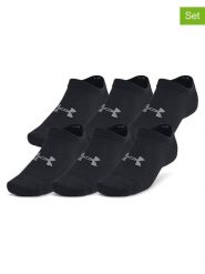 Under Armour Skarpety sportowe (6 par) "Essential No Show" w kolorze czarnym rozmiar: L. Czarne skarpety Under Armour, bez wzorów, z materiału. Za 61.17 zł.