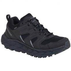 Buty trekkingowe męskie Karrimor Kestral Low. Czarne buty trekkingowe Karrimor, bez wzorów, z materiału, bez zapięcia. Za 414.99 zł.