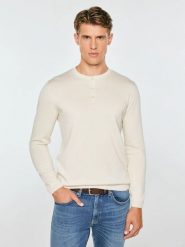 Sweter męski bawełniany perłowy finos 103. Białe swetry nierozpinane BIG STAR, l, bez wzorów, z bawełny, bez kołnierzyka, bez ramiączek. Za 199.99 zł.