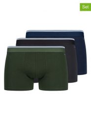 Skiny Bokserki (3 pary) w kolorze granatowym, czarnym i zielonym rozmiar: S. Czarne bokserki Skiny, s, bez wzorów. Za 109.78 zł.