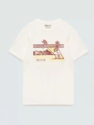 Koszulka męska z nadrukiem biała Regger 100. Białe t-shirty BIG STAR, l, bez wzorów, z bawełny, bez kołnierzyka, bez ramiączek. Za 79.99 zł.