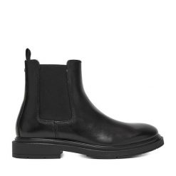 Sztyblety GINO ROSSI. Czarne botki sznurowane Gino Rossi, bez wzorów, bez obcasa, bez zapięcia. Za 199.99 zł.