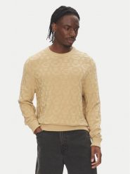 HUGO Sweter 50543785 Beżowy Regular Fit. Brązowe swetry rozpinane Hugo, l, bez wzorów, z bawełny, bez kołnierzyka, bez ramiączek. Za 649.99 zł.