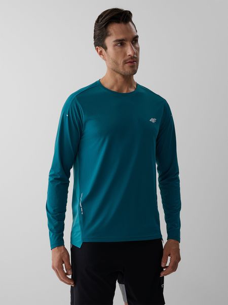 4F Longsleeve do biegania szybkoschnący męski - turkusowy XL. Niebieskie t-shirty sportowe 4F, bez wzorów, bez ramiączek, do biegania. Za 149.99 zł.