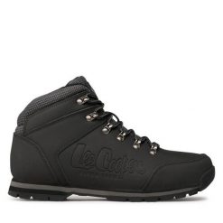 Trzewiki Lee Cooper. Czarne botki sznurowane Lee Cooper, bez wzorów, bez obcasa, bez zapięcia. Za 329.99 zł.