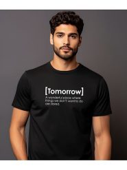 WOOOP Koszulka "Tomorrow definition" w kolorze czarnym rozmiar: XL. Czarne bezrękawniki Wooop, xl, bez wzorów, z bawełny, bez kołnierzyka, bez ramiączek. Za 56.99 zł.