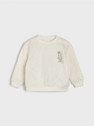 Bawełniana bluza crewneck z nadrukiem Minnie Mouse - kremowy. Białe bluzy bez kaptura Sinsay, l, bez wzorów, z bawełny, bez kaptura. Za 15.99 zł.
