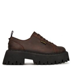 Półbuty G-Star Raw. Brązowe eleganckie półbuty G-Star Raw, bez wzorów, bez obcasa, bez zapięcia. Za 349.99 zł.