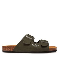 Klapki Pepe Jeans. Brązowe klapki Pepe Jeans, z jeansu. Za 229.99 zł.