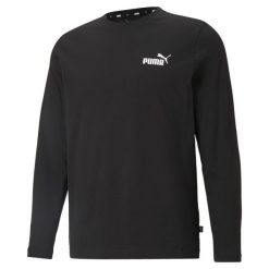 Męska koszulka z długim rękawem Essentials PUMA Black. Czarne bluzki z długim rękawem Puma, m, bez wzorów, bez kołnierzyka, bez ramiączek. Za 147.00 zł.
