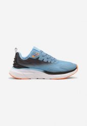 Niebiesko-Czarne Sznurowane Buty Sportowe Sneakersy z Tłoczoną Podeszwą Efine. Niebieskie buty sportowe casual Born2be, bez wzorów, z okrągłym noskiem, bez zapięcia. W wyprzedaży za 119.99 zł.