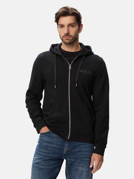 Guess Bluza M6YQ48 K4244 Czarny Slim Fit. Czarne bluzy Guess, m, z aplikacjami, z bawełny, bez kaptura. Za 434.99 zł.